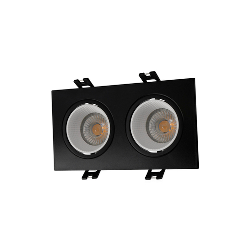 Купить DK3072-BK+WH Встраиваемый светильник, IP 20, 10 Вт, GU5.3, LED, черный/белый, пластик