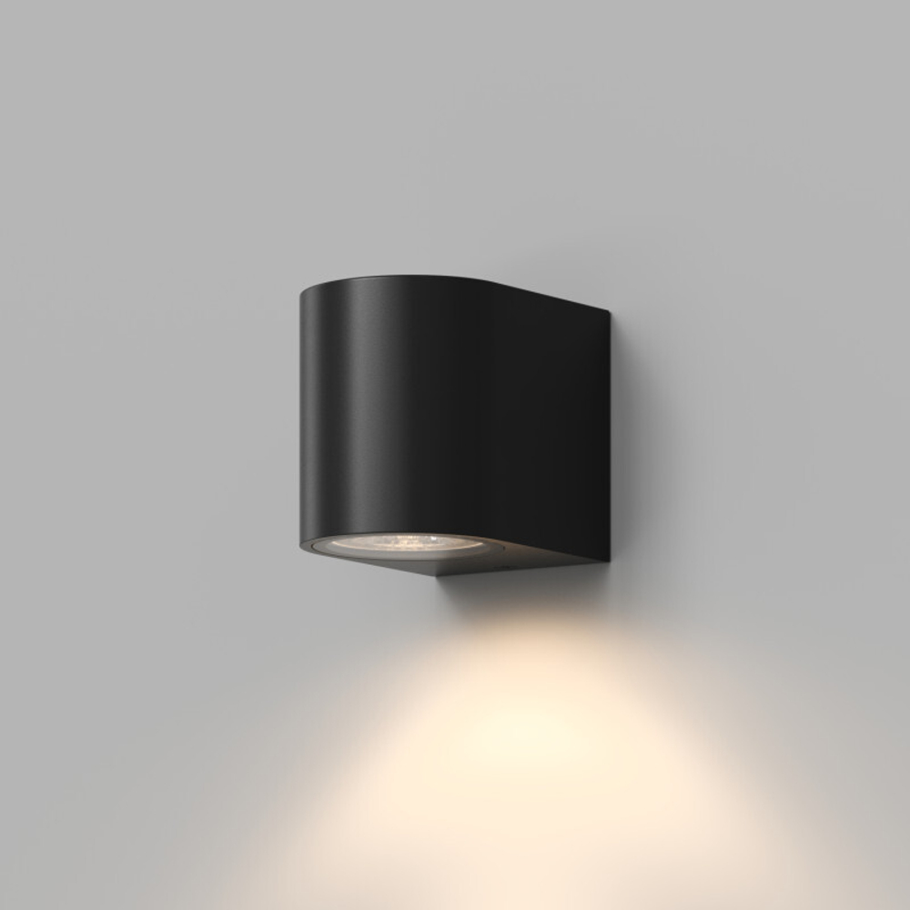 DK9790-BK Настенный уличный светильник NARVIK, IP44, GU10 LED, до 15 Вт, черный, алюминий