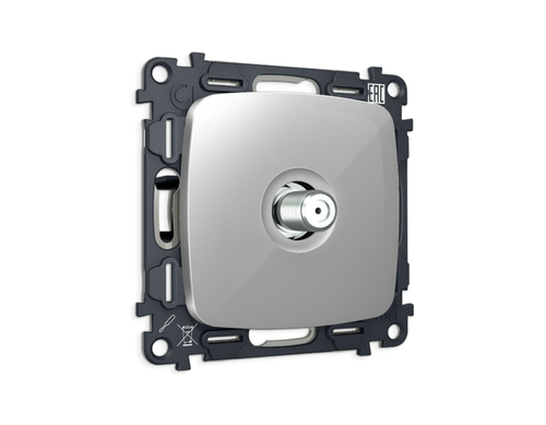 Купить MO413050 Комплект механизма TV розетки SAT 5-2400MHz 3.5dB OMEGA Серебро глянец QUANT (OP4130, VM215)