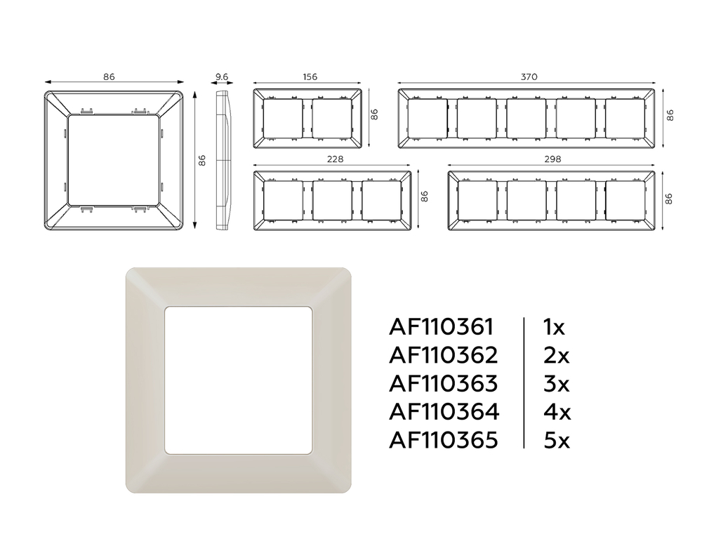 AF110363 Рамка ALFA Line (Серо-бежевый матовый) 3-ая