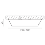 216832 Светильник URBANO SQ LED 20W 1480LM 115G ЗОЛОТО 3000K IP65
