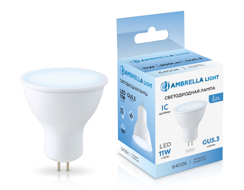 Купить 161106 LED MR16 11W IC GU5.3 6400K 175-265V