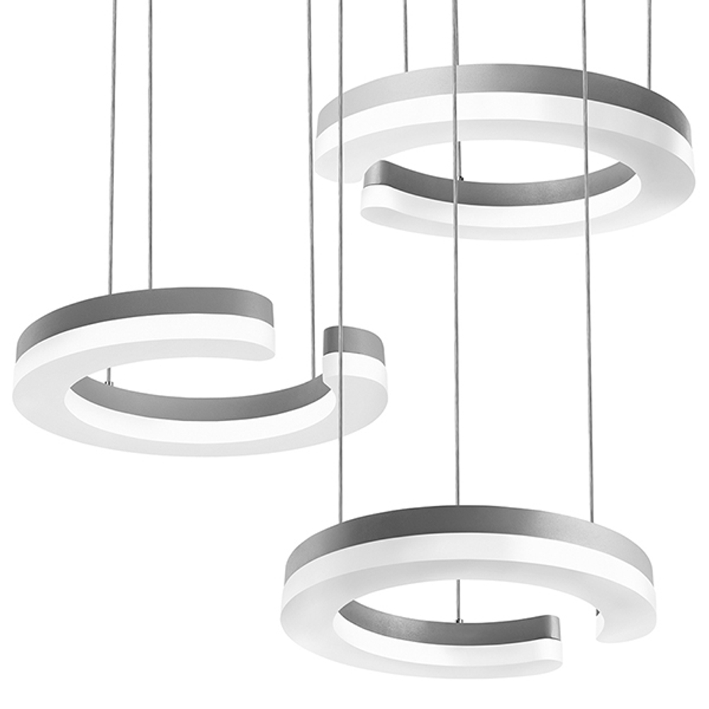 763339 Подвес UNITARIO 34.5W LED 3795LM СЕРЕБРО МАТОВЫЙ 3000K