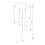 Подвесной светильник 50258/3 LED дымчатый/бирюзовый