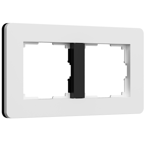 Купить Рамка из поликарбоната на 2 поста Split белый/черный, soft-touch W0023068