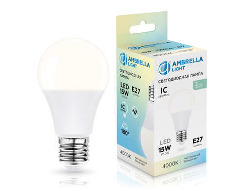 Купить 601504 LED A60 15W IC E27 4000K 175-265V