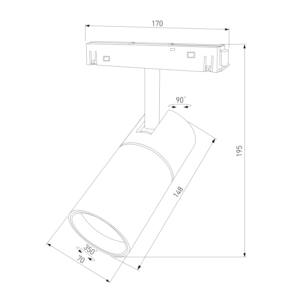 Slim Magnetic Умный трековый светильник 20W 2700-6500K Dim R03 (черный) 85197/01