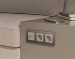 MA371010 Комплект механизма розетки ALFA Серо-бежевый матовый 2USB A+C 20W (быстрая зарядка) QUANT (AP3710, VM177)