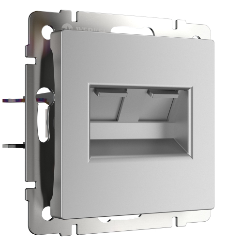 Купить Розетка двойная Ethernet RJ-45 серебряный W1181106