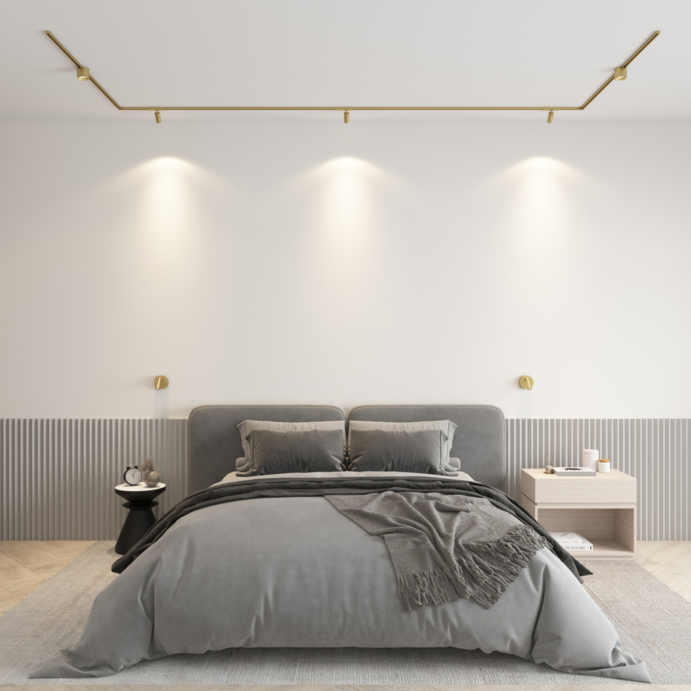 DK5740-SB Светильник для трека SHINE SPOT со светодиодом, D35*H70, 48V DC, 6W, RA?90, 3000K, IP20, сатинированная латунь, алюминий