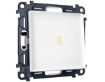 MA122030 Комплект механизма 1-кл проходного выключателя с подсветкой 3200K ALFA Белый матовый QUANT (AP1220, VM105, G22Y)