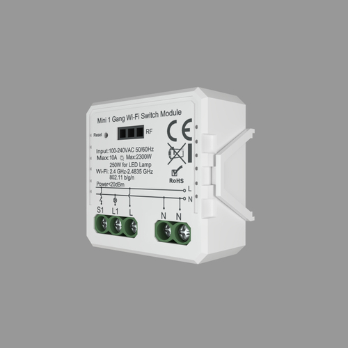 Купить RL1001-SM Одноканальное Wi-Fi реле-выключатель 1 x 2300 Вт / 250 Вт для LED