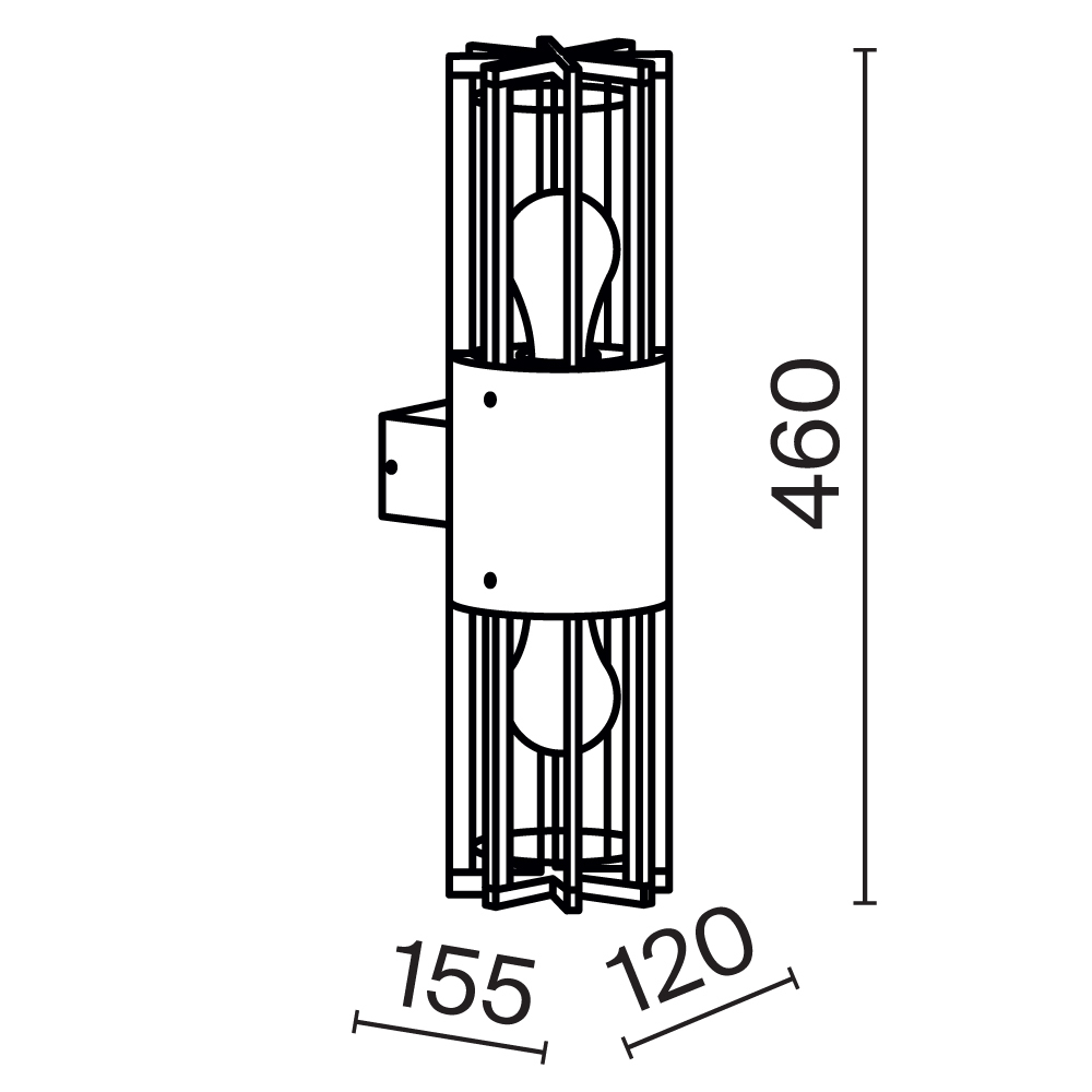 Уличный настенный светильник Outdoor O453WL-02GF