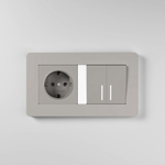 Рамка из поликарбоната на 2 поста Split дымчатый/белый, soft-touch W0023067