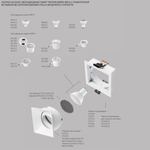 075246 Вставка квадратная поворотная STELLA BASE к 07505x/07507x с углом наклона 30G и вращением на 360G БЕЛЫЙ МАТОВЫЙ