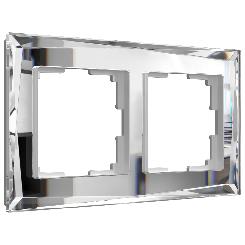 Рамка из стекла на 2 поста Diamant зеркальный W0021220