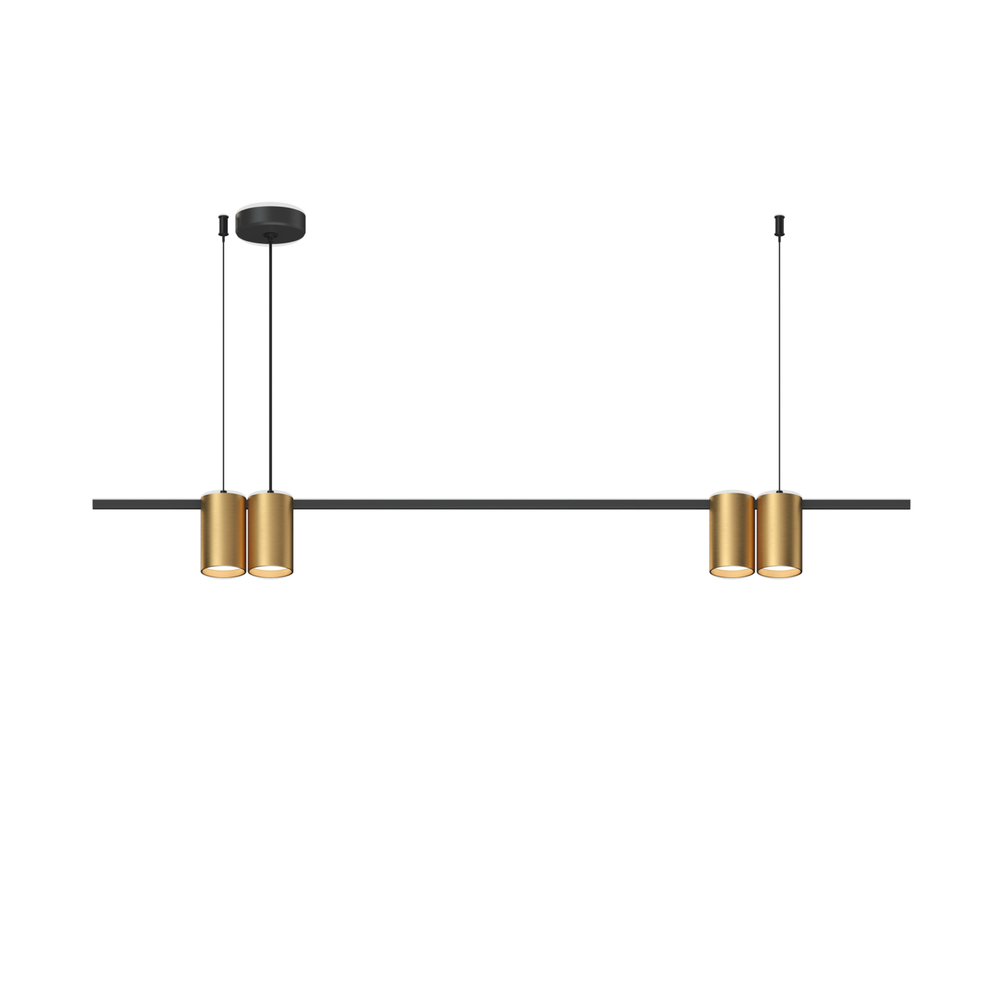 DK4061-BK+SG Подвесной светильник ORBIT, IP20, 4xGU10 LED до 15 Вт, черный + сатинированное золото, алюминий