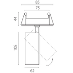 A5137RS Светильник ALTA BASE встраиваемый LED 15W 1880LM 24G ЧЕРНЫЙ 3000K со встр. чашей (215137 + 215007 + 215000-15)