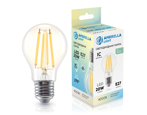 Купить 602014 Filament LED A60 20W IC E27 4000K 220-240V