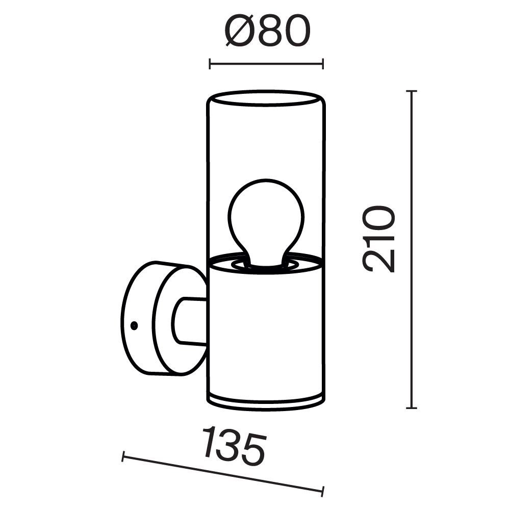Уличный настенный светильник Outdoor O432WL-01GF