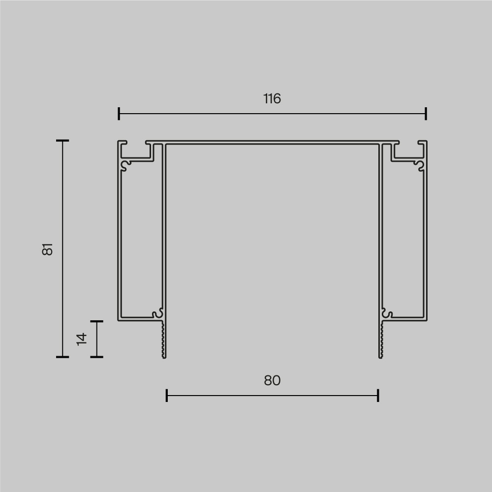 Профиль Technical ALM-11681-PL-W-2M