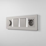 Рамка из поликарбоната на 4 поста Split дымчатый/белый, soft-touch W0043067