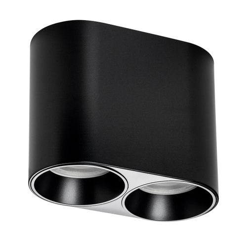 Купить 213467 Рамка (светильник) PVC д/LED-модулей 941хх и LED-ламп D50мм RULLO 2x ROUND ЧЕРНЫЙ