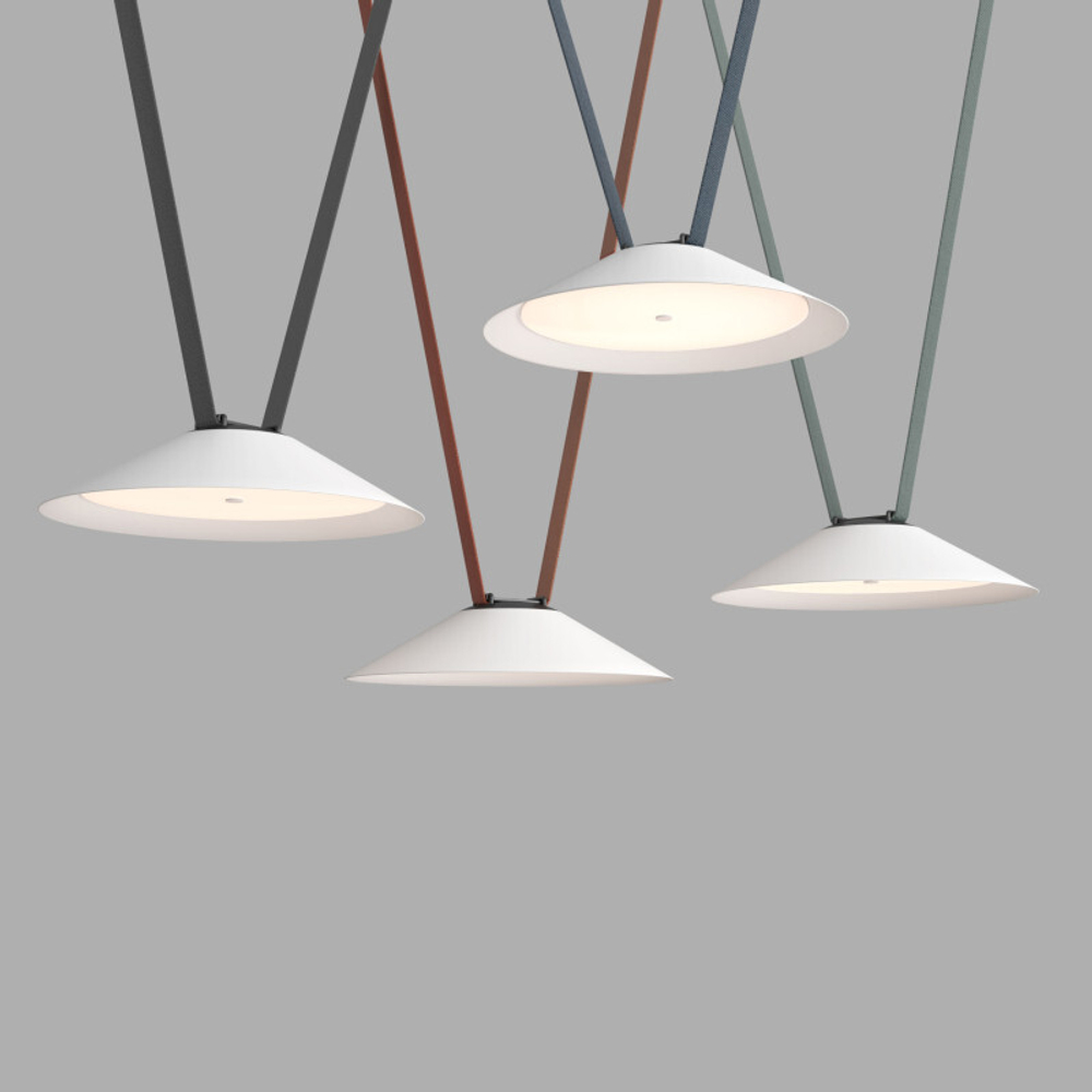 DK5664-WH+BK Cветильник для трека-ремня Belty Smart, серия Flow, со светодиодом, D300*H71мм, 48V DC, 20W, RA90, 120°, 2700-6500K, IP20, белый с черным, алюминий