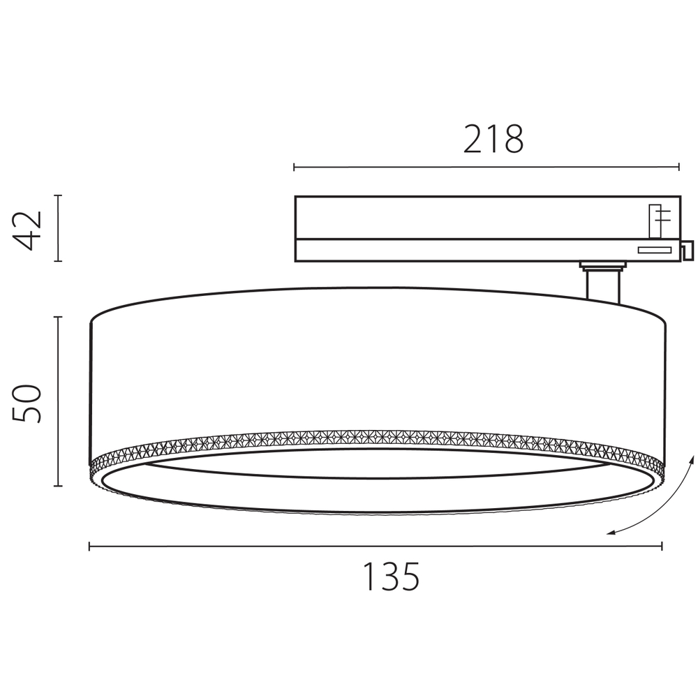 A5746TRIAC Светильник ALTA PRO для трековой системы Quattro с управлением TRIAC LED 35W 3230LM 36G БЕЛЫЙ 4000K с адаптером (215746 + 594056)