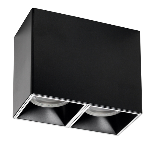 Купить 213367 Рамка (светильник) PVC д/LED-модулей 941хх и LED-ламп D50мм RULLO 2x QUAD ЧЕРНЫЙ