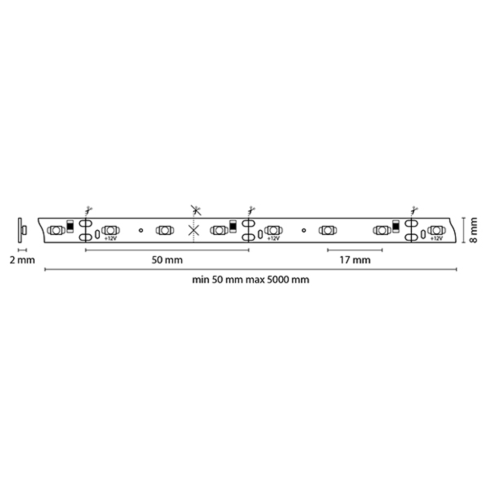 400002 Лента 3528LED 12V 4.8W/m 60LED/m 3-4Lm/LED IP20 2700K-3000K 200m/box ТЕПЛЫЙ БЕЛЫЙ СВЕТ