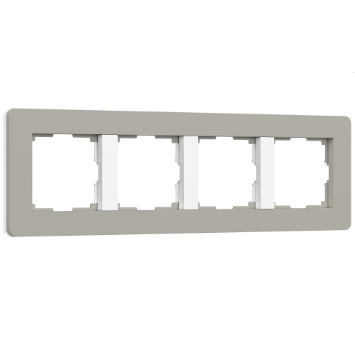 Купить Рамка из поликарбоната на 4 поста Split дымчатый/белый, soft-touch W0043067