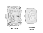 MO366010 Комплект механизма электрической розетки OMEGA Серо-бежевый матовый с/з на винтовых зажимах QUANT (OP3660, VM141)