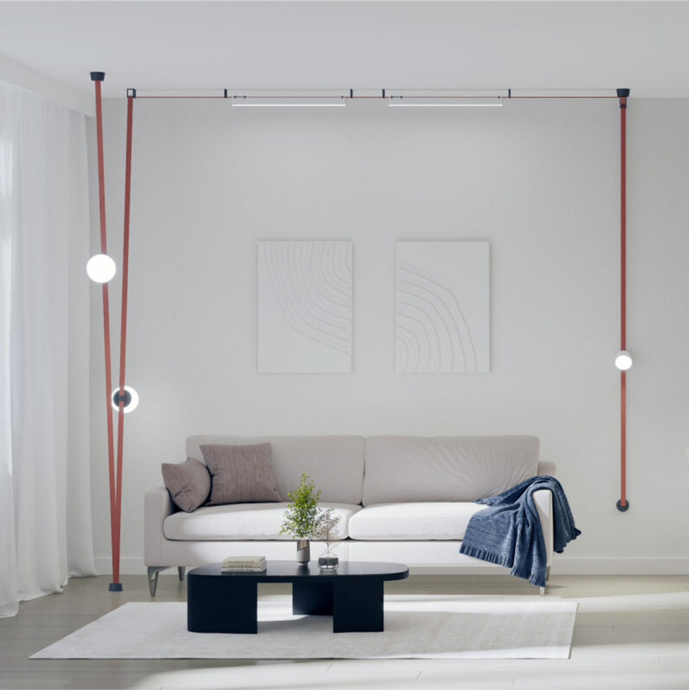 DK5553-BK Cветильник для трека-ремня Belty, серия Orb, со светодиодом, D180*H181мм, 48V DC, 10W, RA90, 120°, 3000K, IP20, белый, акрил
