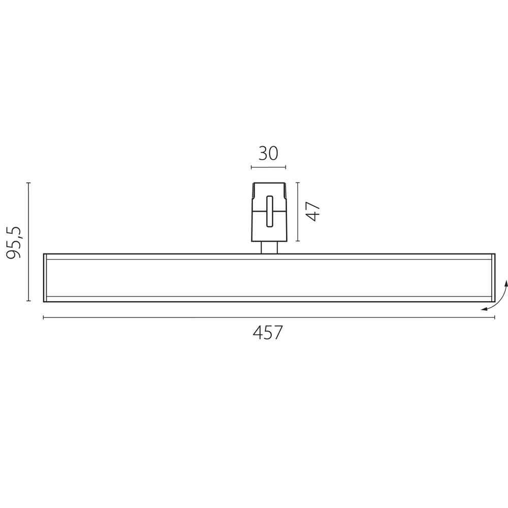270347 Светильник 48V линейный DUE HERMES 18W 1000LM 110G ЧЕРНЫЙ 4000K