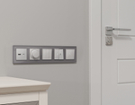 MA411010 Комплект механизма розетки ALFA Серебро глянец 2USB A+C 20W (быстрая зарядка) QUANT (AP4110, VM177)