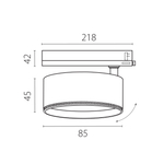 A5537TRIAC Светильник ALTA PRO для трековой системы Quattro с управлением TRIAC LED 15W 1700LM 36G ЧЕРНЫЙ 3000K с адаптером (215537 + 594057)
