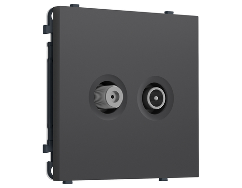 Купить MS913310 Комплект механизма розетки TV оконечной + SAT SIGMA Графит Мягкое касание 5-862MHz 3.5dB/950-2150MHz 3.8dB QUANT PRO (SP9133, PR217)