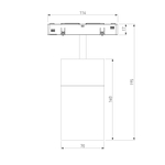 Slim Magnetic Трековый светильник для радиусного шинопровода 20W 4200K Comfi чёрный Ø 1200мм 85190/01