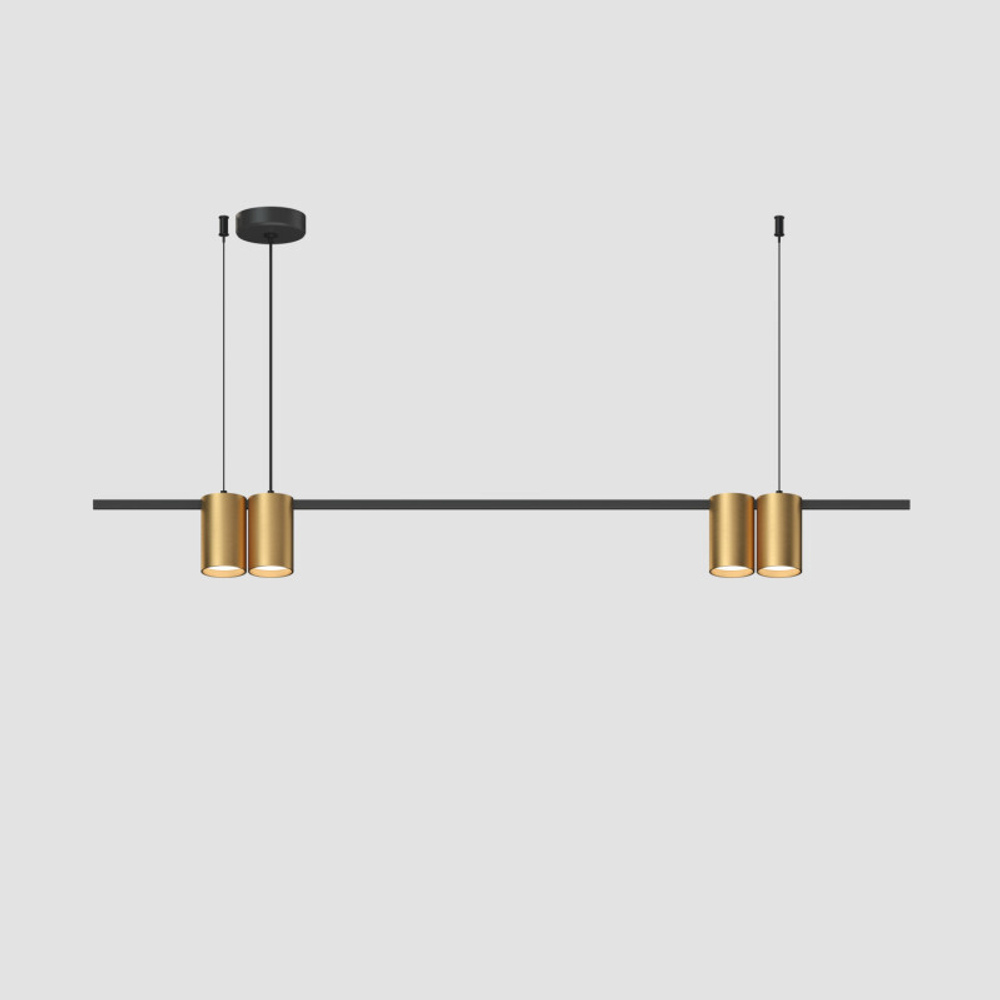 DK4061-BK+SG Подвесной светильник ORBIT, IP20, 4xGU10 LED до 15 Вт, черный + сатинированное золото, алюминий