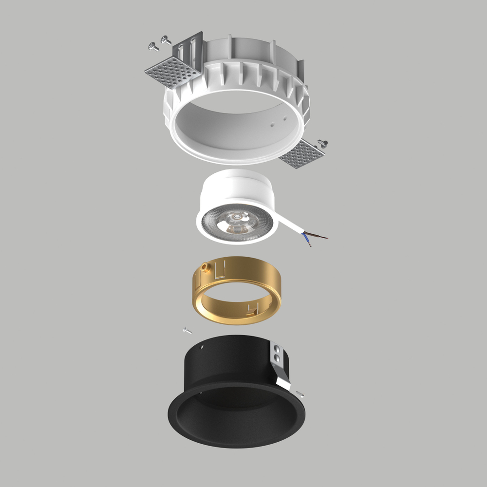 G214607GMOD Светильник DOMINO ROUND под LED модуль/лампу МR16 ЧЁРНЫЙ (214610+214607+214003)