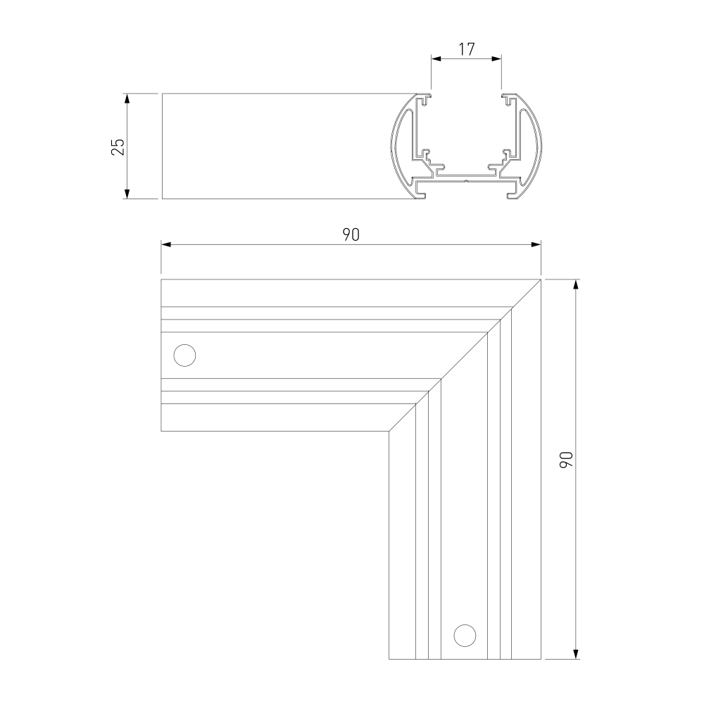Slim Magnetic Коннектор угловой для шинопровода Round накладной 85135/00 85135/00