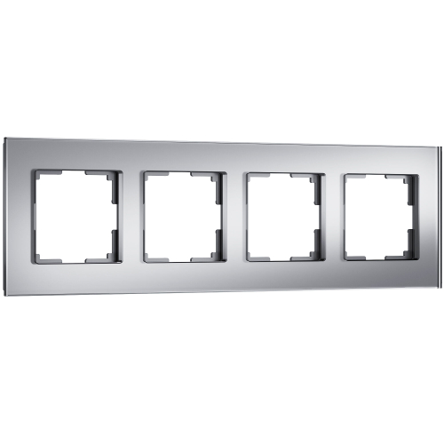 Купить Рамка из стекла на 4 поста Senso серебряный soft-touch W0043106