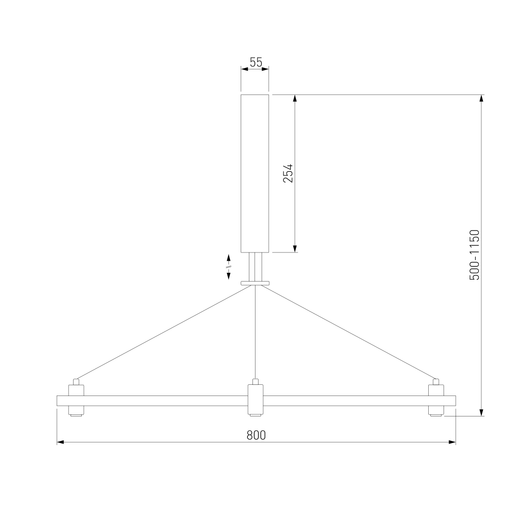 Esthetic Magnetic Шинопровод с тросовыми креплениями Round черный ⌀800 85138/00