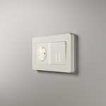 Рамка из поликарбоната на 2 поста Split айвори/белый, soft-touch W0023066