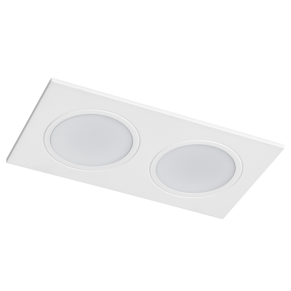 012826 Рамка (светильник) PVC д/LED-модулей 941хх и LED-ламп D50мм PIANO 2x QUAD БЕЛЫЙ IP65