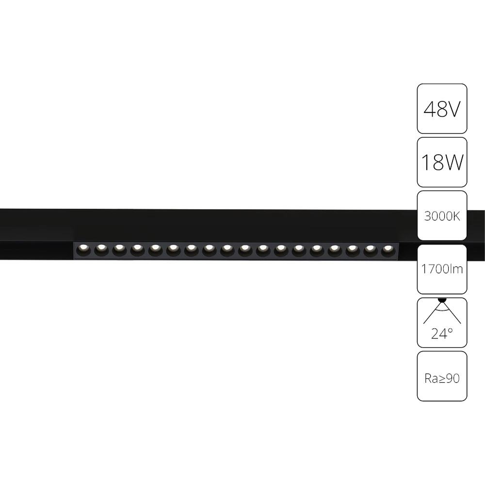 Магнитный трековый светильник Arte Lamp LINEA A4675PL-1BK