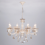 Люстра с тонированным хрусталем 3281/8 белый с золотом / тонированный хрусталь