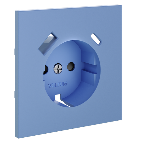 Купить Накладка для розетки с заземлением и защитными шторками, с USB A+C, S70 (деним)