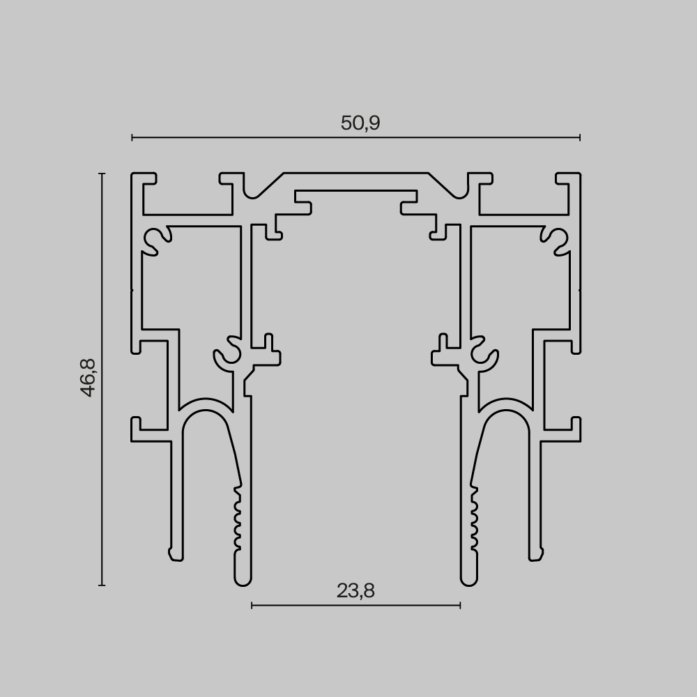 Шинопровод встраиваемый для натяжного потолка Technical TRX034-SCCL-422B